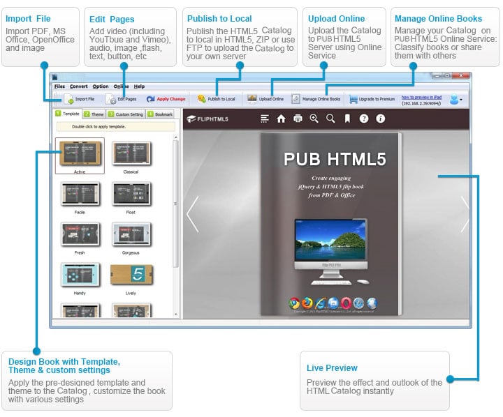 PUBHTML5 interface screenshot